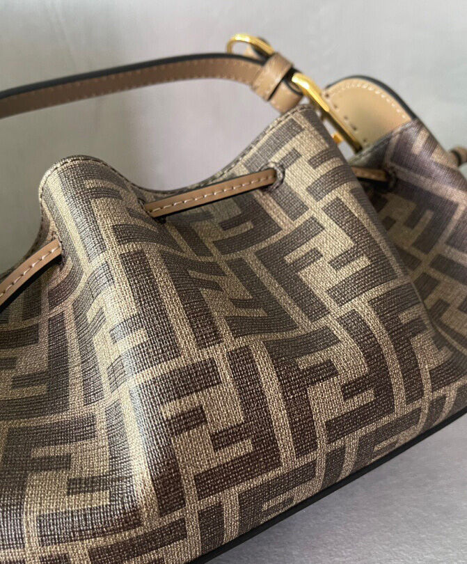 Fendi Pomodorino FF Fabric Mini Bag 8BS059 Coffee